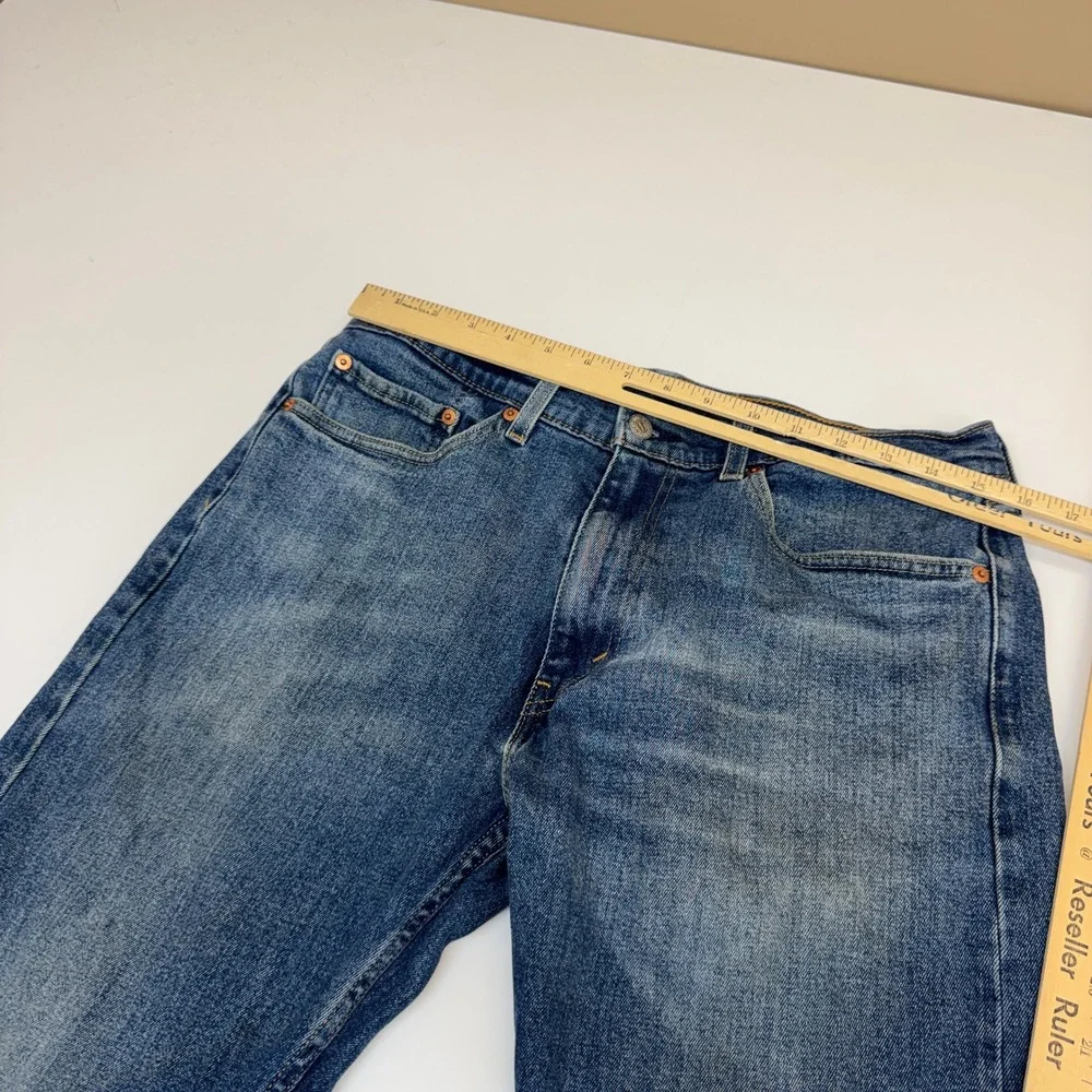 Levis Jeans Mens 33x30 Blue 505 Regular Fit Straight Leg Denim Indie Grunge